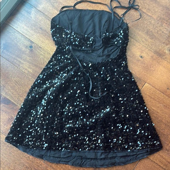 Black Sequin Mini Dress - Picture 2 of 2